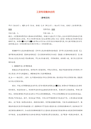 工资专项集体合同模板.docx