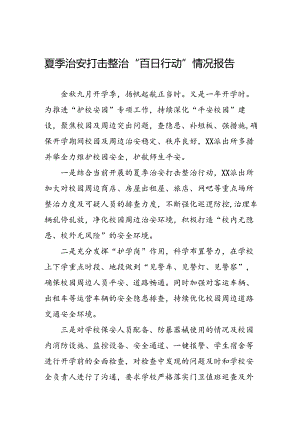 四篇派出所2024年夏季治安打击整治行动情况报告.docx