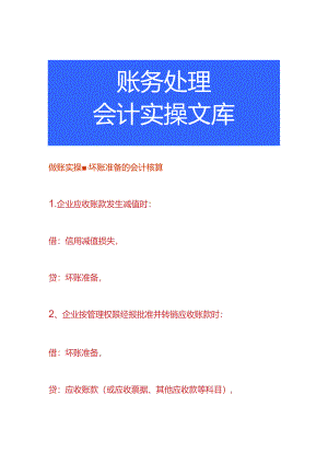 做账实操-坏账准备的会计核算.docx