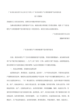 《广东省水稻生产合理密植增产技术指导意见》.docx