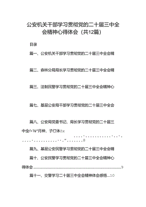 公安机关干部学习贯彻党的二十届三中全会精神心得体会(通用精选12篇).docx