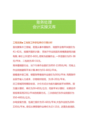 工程实操-工地各工种承包单价行情分析.docx