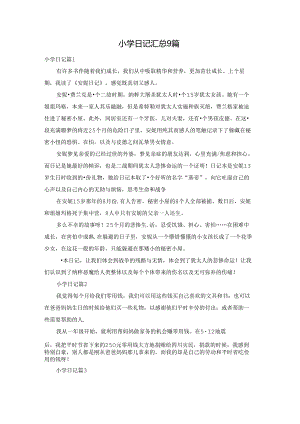 小学日记汇总9篇.docx