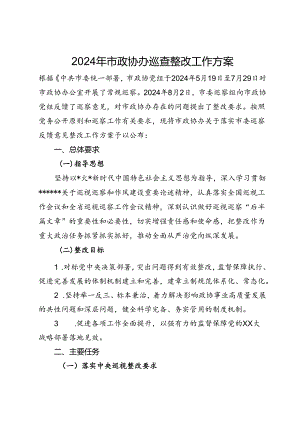 2024年市政协办巡查整改工作方案.docx
