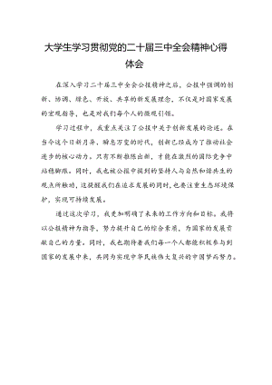 大学生学习贯彻党的二十届三中全会精神心得体会.docx