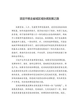 【经济】坚定不移走省域区域协调发展之路.docx