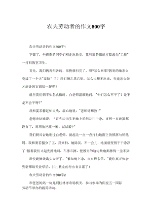 农民劳动者的作文800字.docx