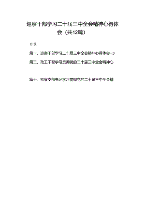 巡察干部学习二十届三中全会精神心得体会 （汇编12份）.docx
