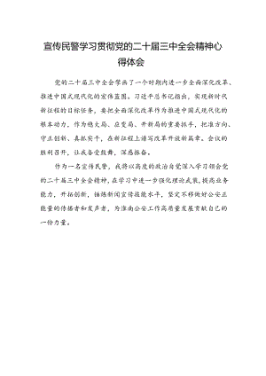 宣传民警学习贯彻党的二十届三中全会精神心得体会.docx
