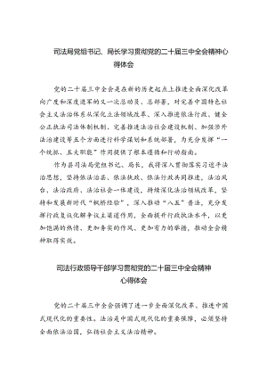 司法局党组书记、局长学习贯彻党的二十届三中全会精神心得体会（共五篇）.docx