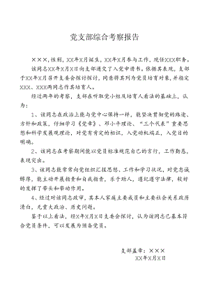 党支部综合考察报告.docx