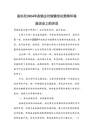 县长在2024年政银企对接暨优化营商环境座谈会上的讲话.docx