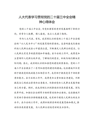 人大代表学习贯彻党的二十届三中全会精神心得体会范文.docx