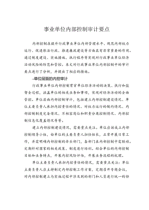事业单位内部控制审计要点.docx