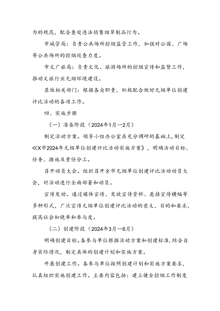 X市关于开展2024年全市无烟单位创建评比活动工作的实施方案.docx_第3页