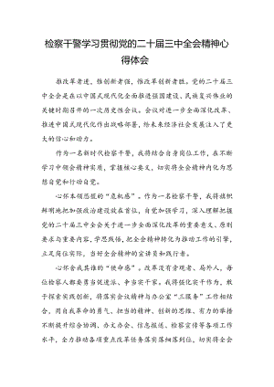 检察干警学习贯彻党的二十届三中全会精神心得体会.docx