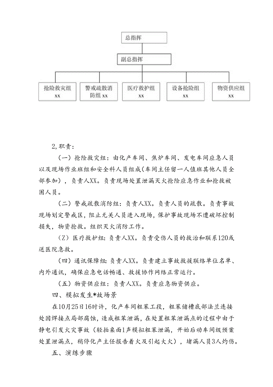 粗苯罐区粗苯泄漏事故、焦炉煤气泄漏着火事故专项应急预案桌面演练方案.docx_第2页
