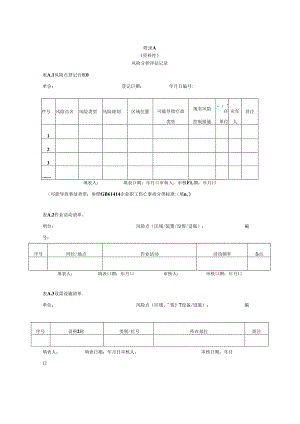 非煤矿山企业安全生产风险分析评估记录、分级管控清单、告知样例、隐患排查项目清单、治理台账.docx