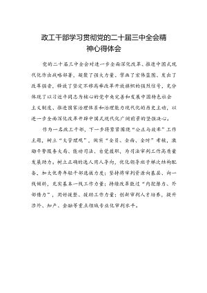 政工干部学习贯彻党的二十届三中全会精神心得体会.docx