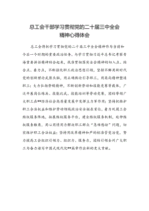 总工会干部学习贯彻党的二十届三中全会精神心得体会.docx