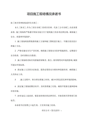 项目施工现场情况承诺书.docx