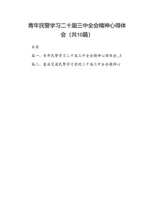 青年民警学习二十届三中全会精神心得体会10篇供参考.docx