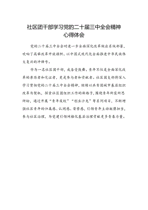 社区团干部学习党的二十届三中全会精神心得体会.docx