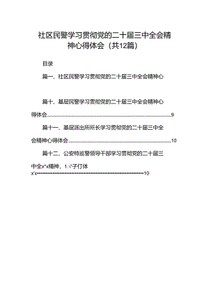 社区民警学习贯彻党的二十届三中全会精神心得体会（共12篇）.docx