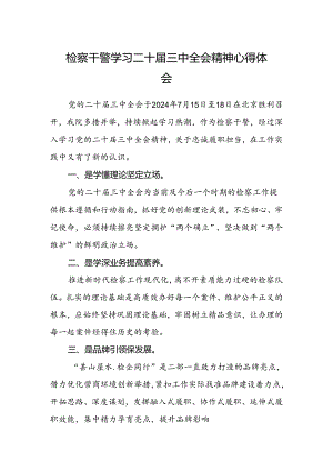 检察干警学习二十届三中全会精神心得体会精选.docx