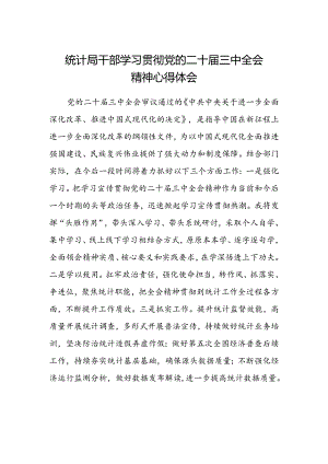 统计局干部学习贯彻党的二十届三中全会精神心得体会.docx
