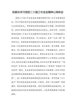 检察长学习党的二十届三中全会精神心得体会.docx
