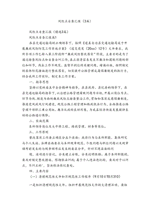 风险点自查汇报（3篇）.docx