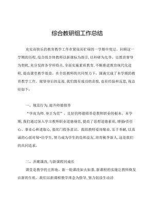 综合教研组工作总结.docx
