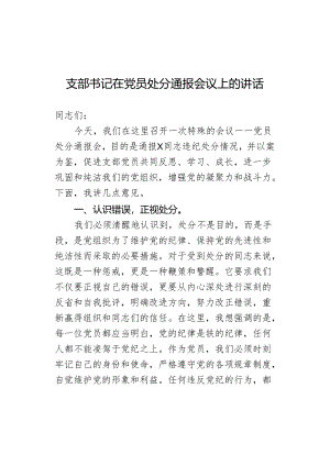 支部书记在党员处分通报会议上的讲话.docx