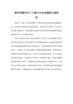 青年民警学习二十届三中全会精神心得体会范文.docx