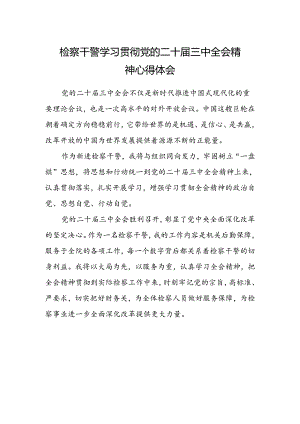 检察干警学习贯彻党的二十届三中全会精神心得体会范文.docx