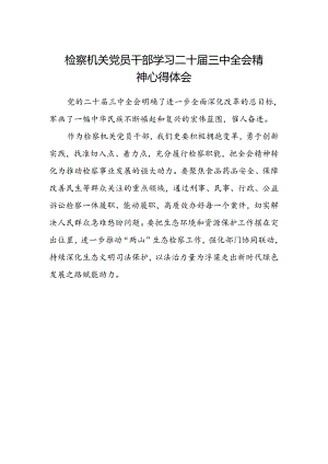 检察机关党员干部学习二十届三中全会精神心得体会.docx