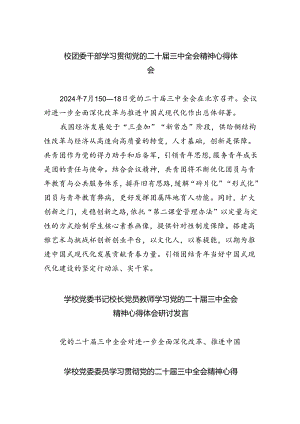 校团委干部学习贯彻党的二十届三中全会精神心得体会8篇（精选版）.docx