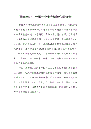 警察学习二十届三中全会精神心得体会.docx