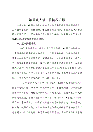 镇重点人才工作情况汇报.docx
