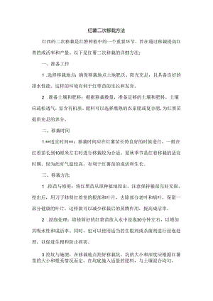 红薯二次移栽方法.docx