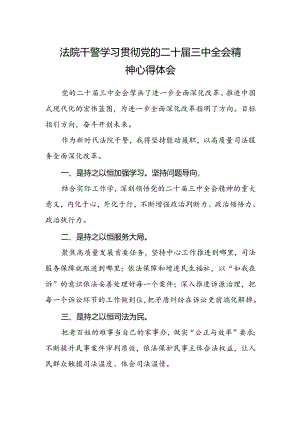 法院干警学习贯彻党的二十届三中全会精神心得体会范本.docx