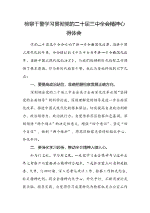 检察干警学习贯彻党的二十届三中全会精神心得体会精选.docx