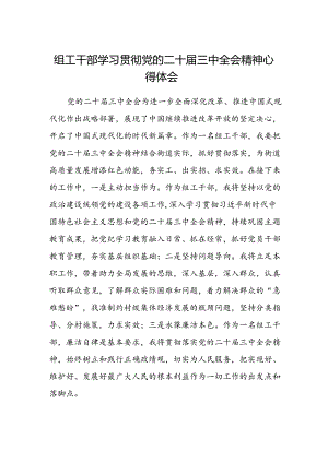 组工干部学习贯彻党的二十届三中全会精神心得体会.docx