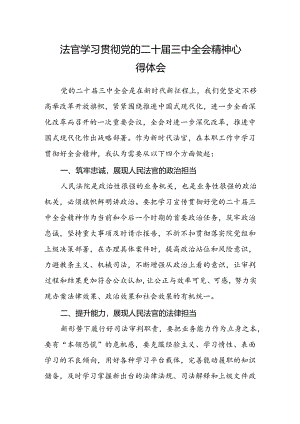 法官学习贯彻党的二十届三中全会精神心得体会.docx