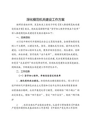 深化模范机关建设工作方案 .docx