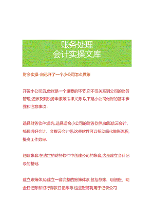 财会实操-自己开了一个小公司怎么做账.docx