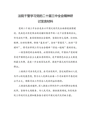 法院干警学习党的二十届三中全会精神研讨发言材料.docx