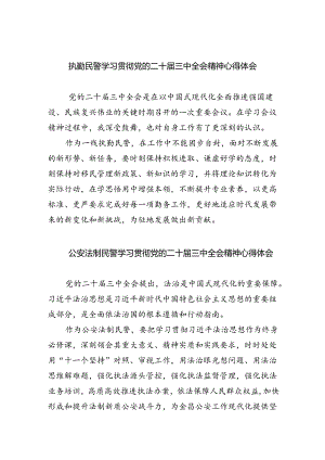 执勤民警学习贯彻党的二十届三中全会精神心得体会（共五篇）.docx