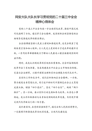 网安大队大队长学习贯彻党的二十届三中全会精神心得体会.docx